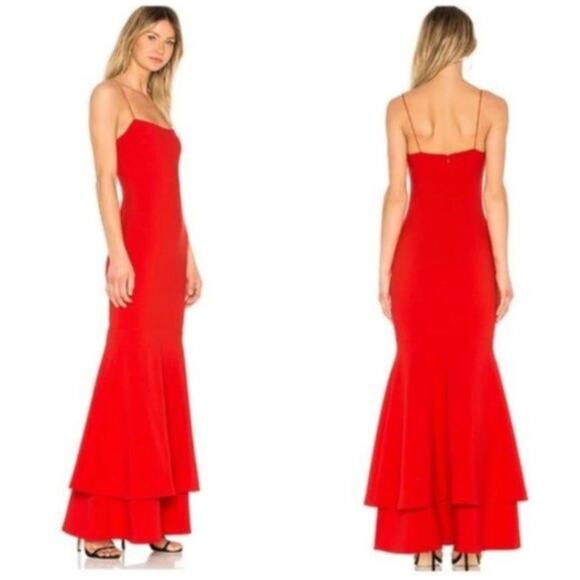 LIKELY Aurora Gown Maxi Dress Mermaid Cherry Red Scarlet Sz 12 NWT {3O37} - Picture 7 of 7